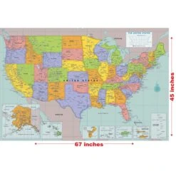 USA Wall Map Lamenated